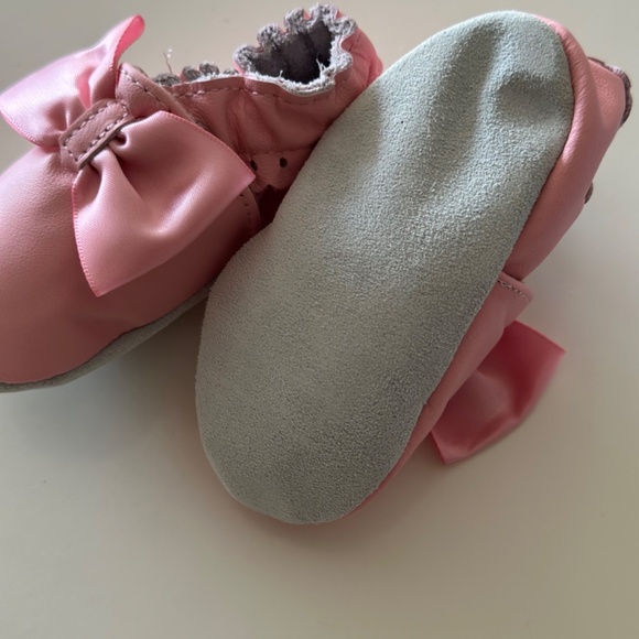 NWT Robeez Baby Girl Pink Slippers/PINK SATIN BOW (6 MONTH) - Picture 5 of 6